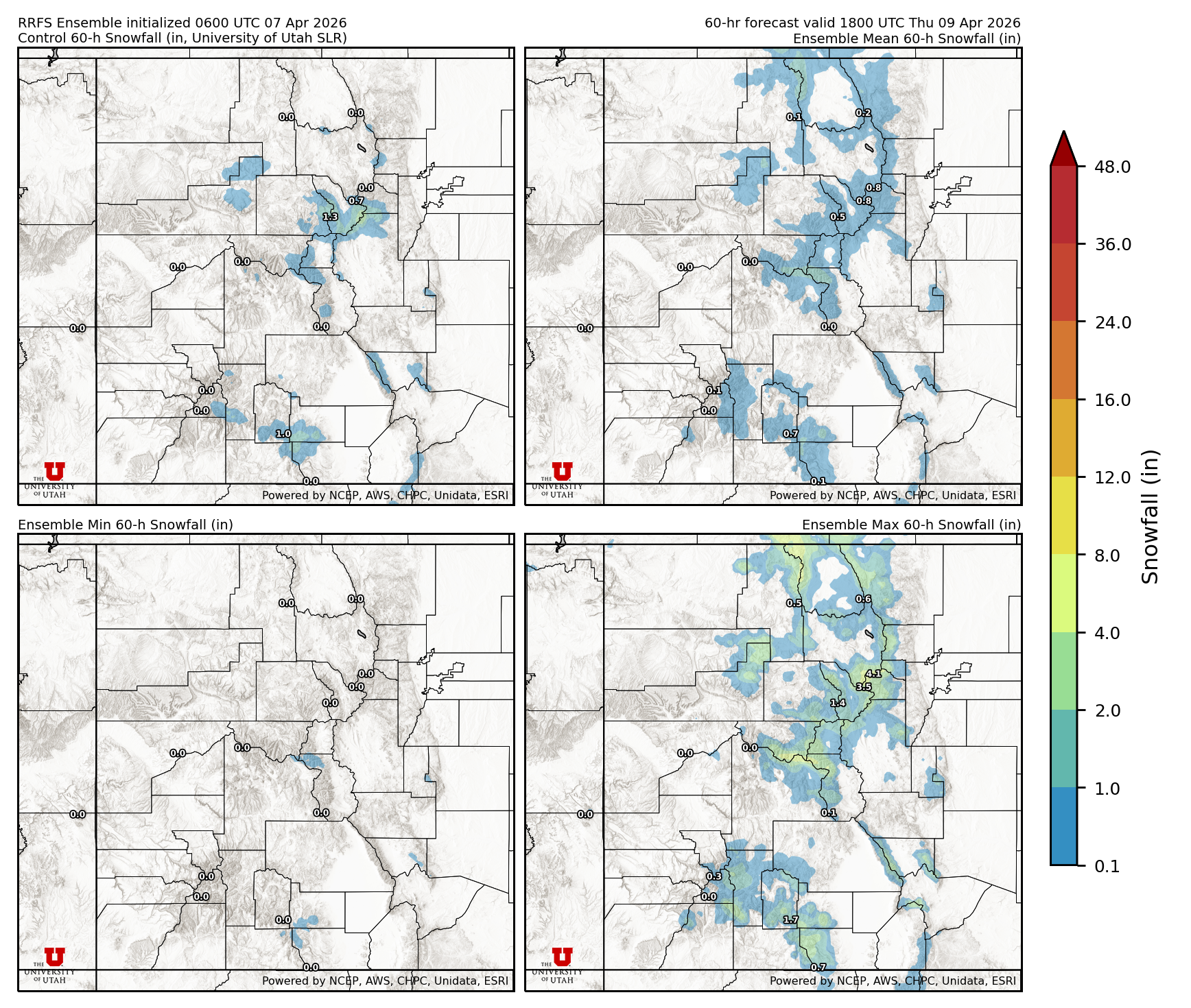 Click to enlarge the SFEF precipitation Latest RRFS snow forecast