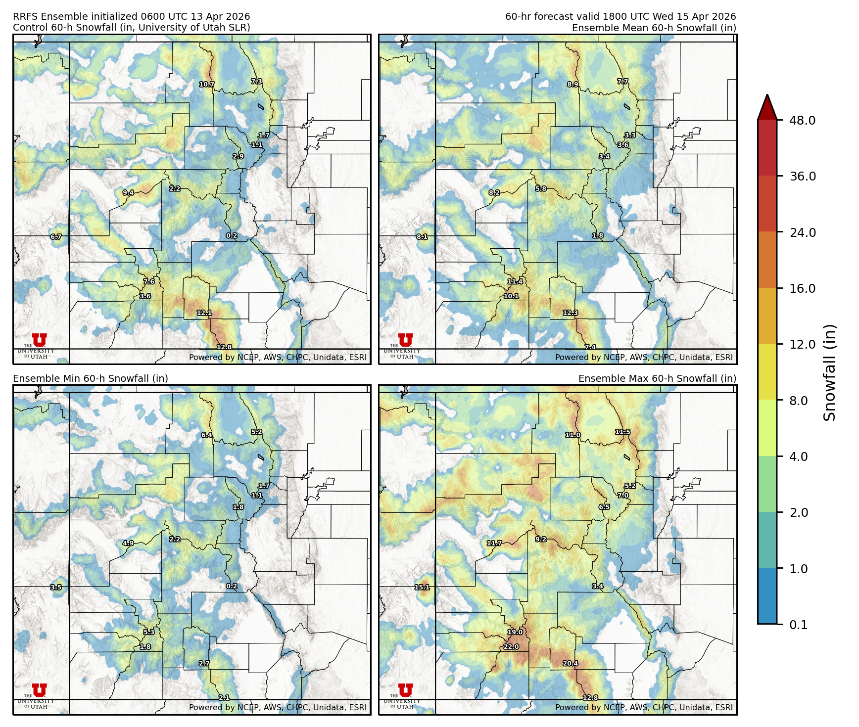 Click to enlarge the SFEF precipitation Latest RRFS snow forecast