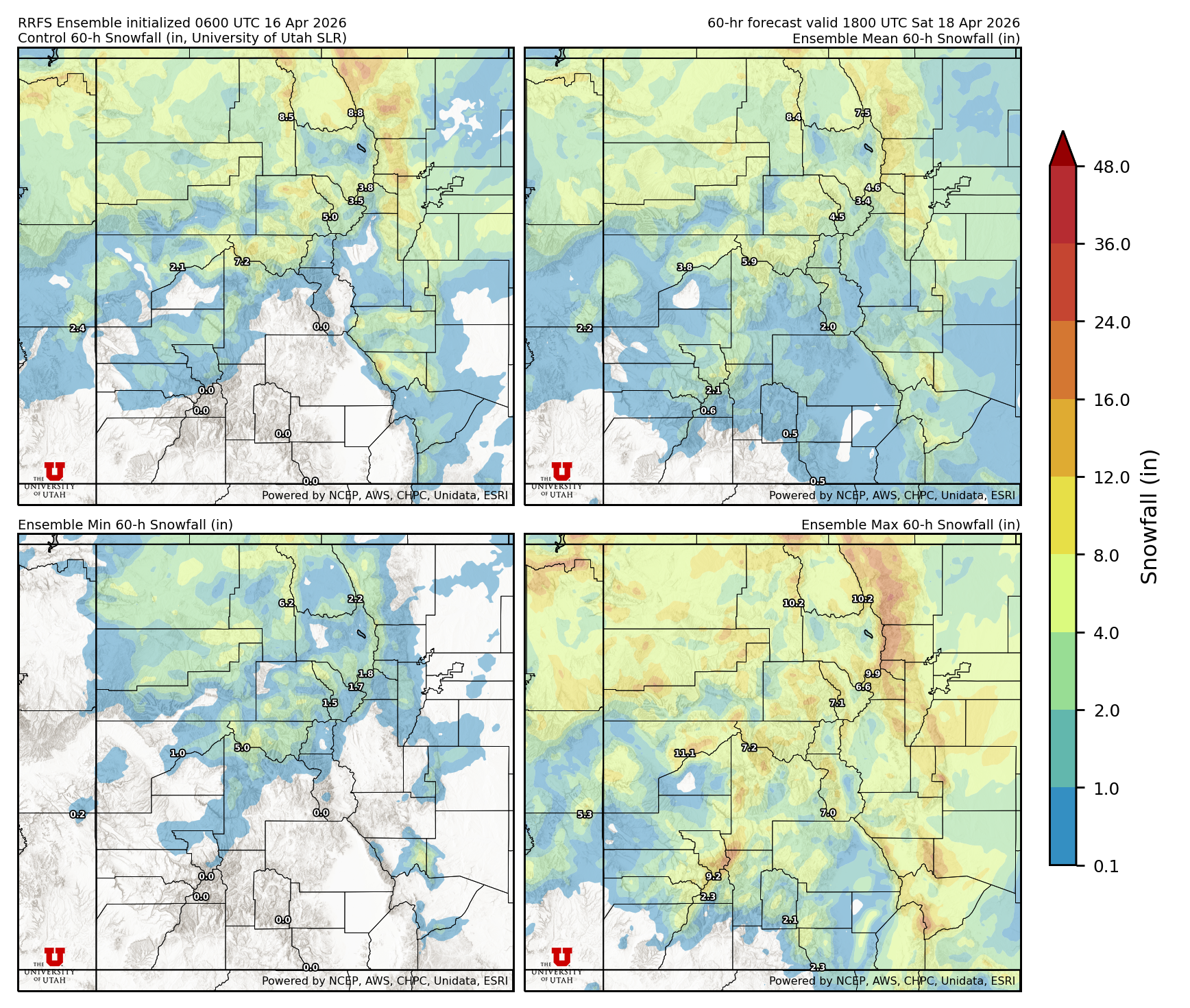 Latest RRFS snow forecast