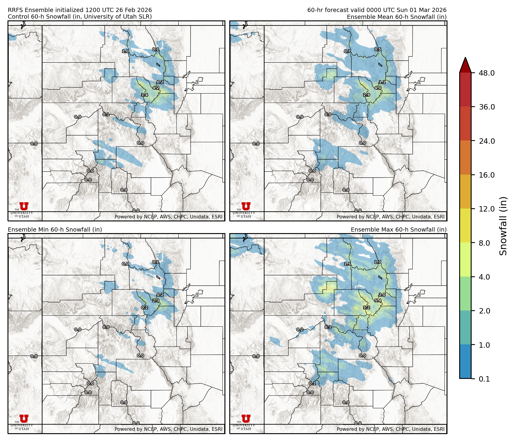 Click to enlarge the SFEF precipitation Latest RRFS snow forecast