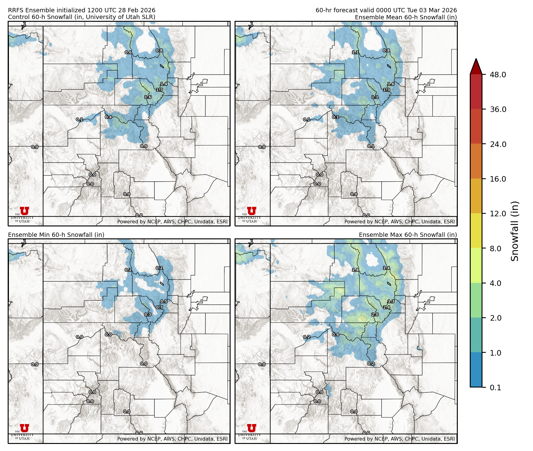 Click to enlarge the SFEF precipitation Latest RRFS snow forecast