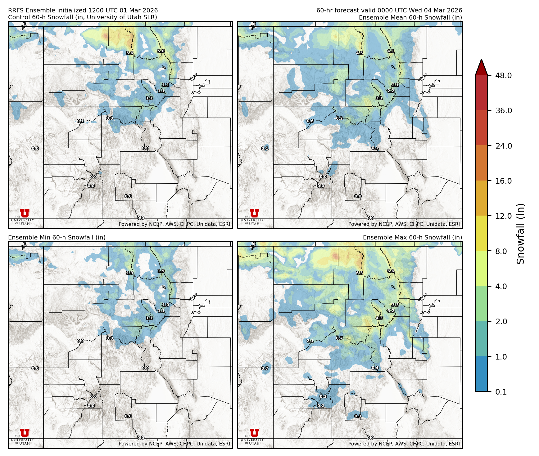 Latest RRFS snow forecast
