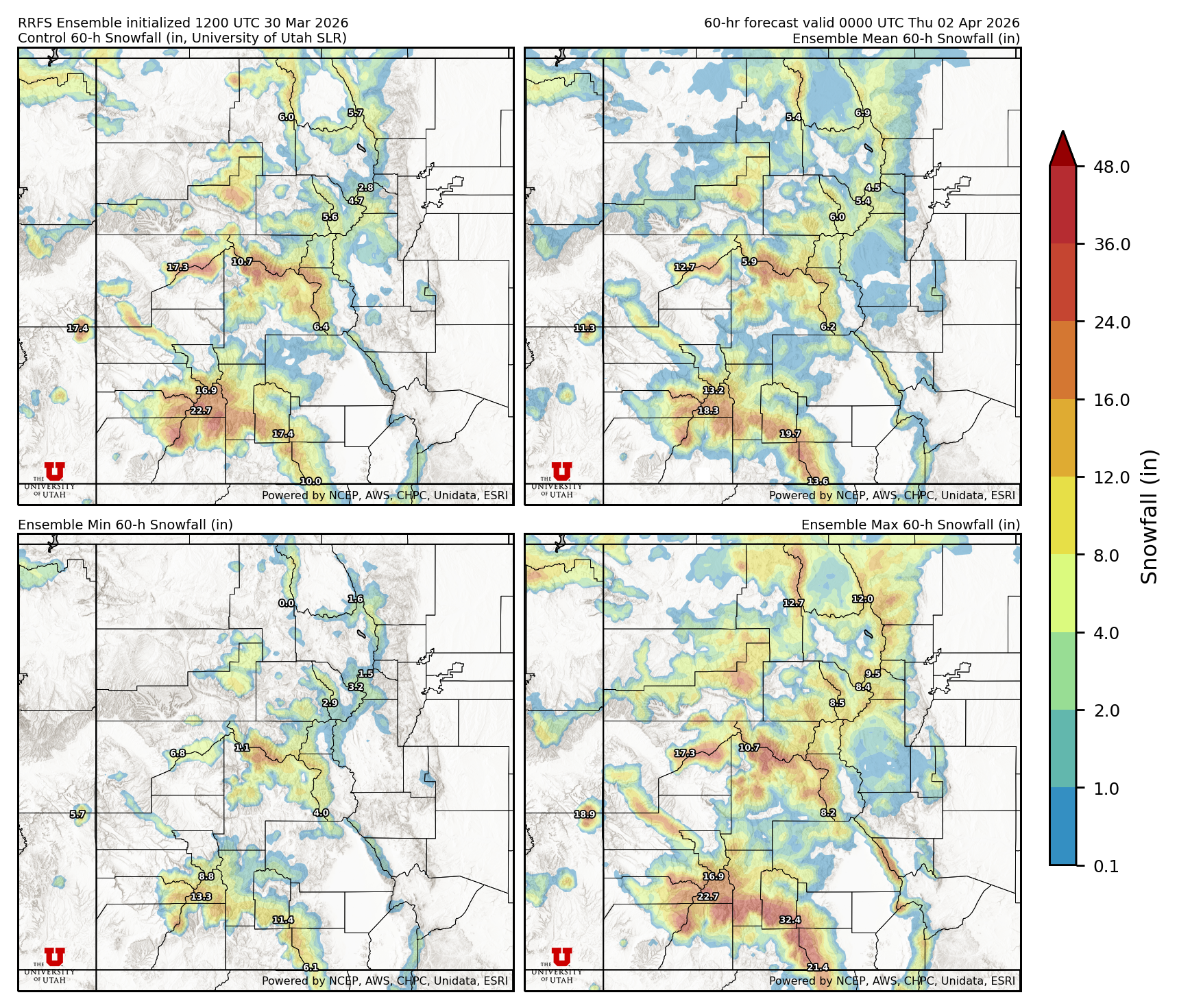 Click to enlarge the SFEF precipitation Latest RRFS snow forecast